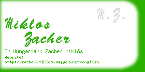 miklos zacher business card