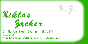 miklos zacher business card